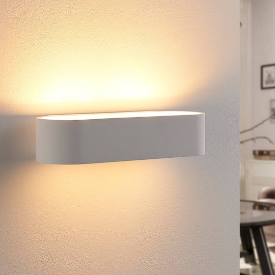 Rundad gipsvägglampa Fioni, LED
