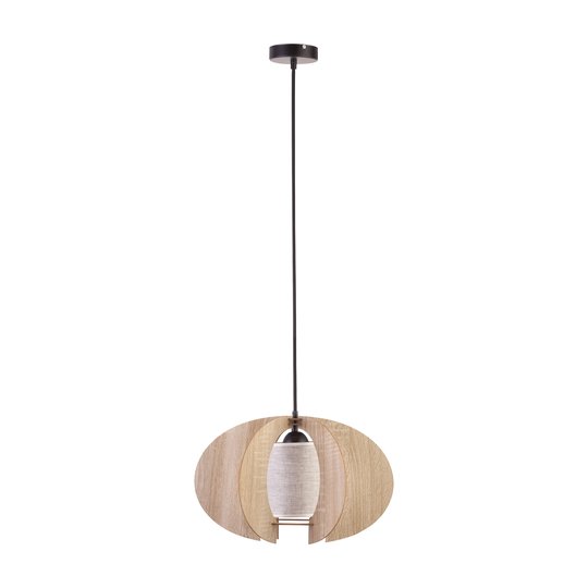 Hänglampa Modern C M med trälameller, Ø 50 cm