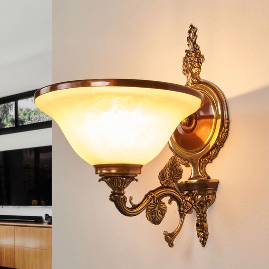 Fantastiskt vacker vägglampa RIALTO, glas bärnsten