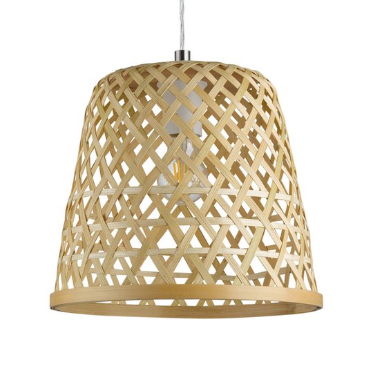 Hänglampa Kirkcolm med träskärm 30 cm, natur