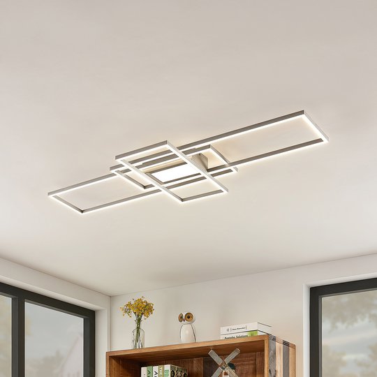 Lindby Mairin LED-taklampa, matt nickel