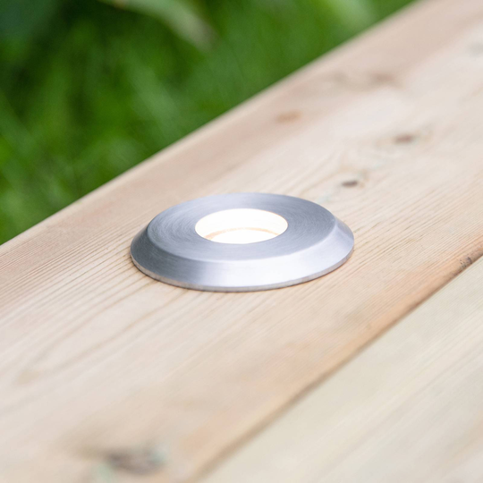 Garden 24 Decklight, silver, ljus ovan, 0,8W