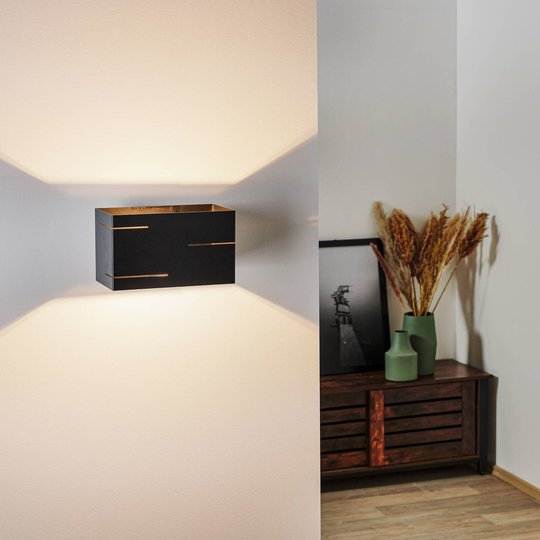 Vägglampa Laser av lackerat stål, svart