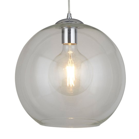 Kulrund glashänglampa Balls, 30 cm, klar