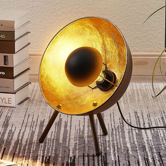 Bordslampa Muriel, 38 cm svart/guld
