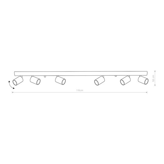Takspotlight Eye Spot, 6 lampor, svart