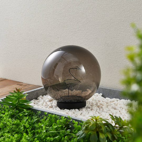 Lindby Tjelle LED-solcellslampa, kula, Ø 25 cm