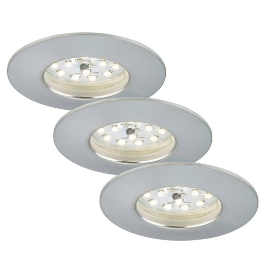 3-pack LED-inbyggnadslampa Felia IP44, aluminium