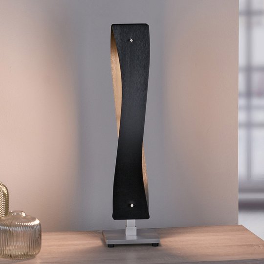 Lucande Lian LED-bordslampa, svart, aluminium