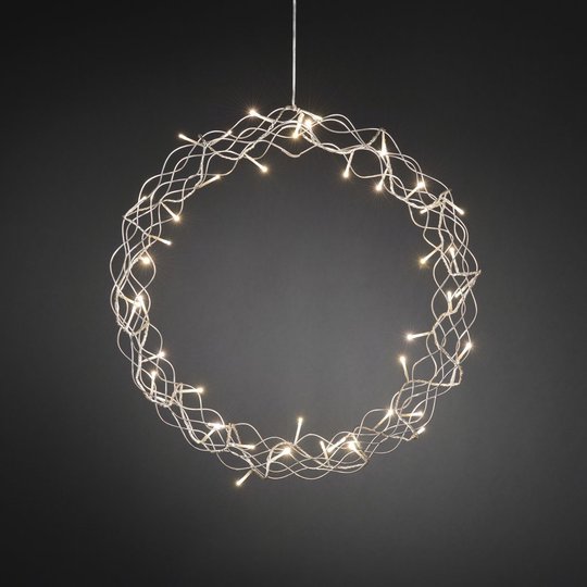Krans 45cm varmvita LED (Silver)