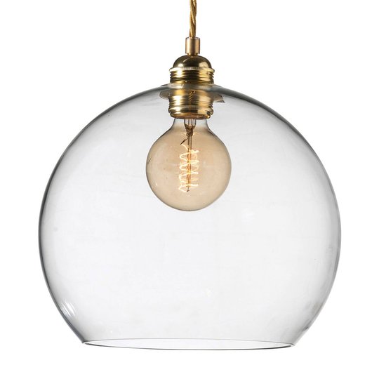 EBB & FLOW Rowan pendellampa klarglas guld Ø 28 cm