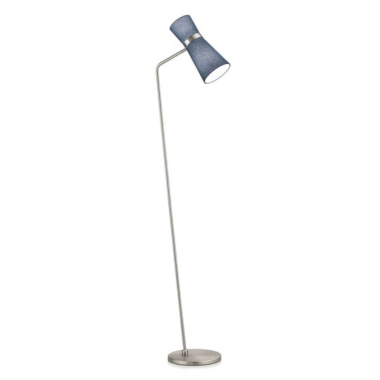 Golvlampa Yuna-S mattnickel spruce blue, rörlig