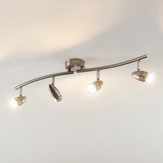 ELC Kalean LED-takspotlight, nickel, 4 lampor