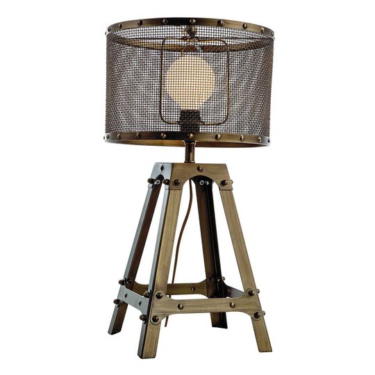 Bordslampa Afelio av stål, oxidbrun