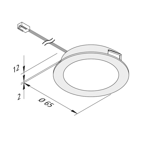 LED-möbelinbyggnadslampa FAR 58, stål, 3W, 4 000 K