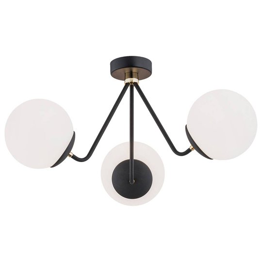 Taklampa Tuse, 3 lampor, svart