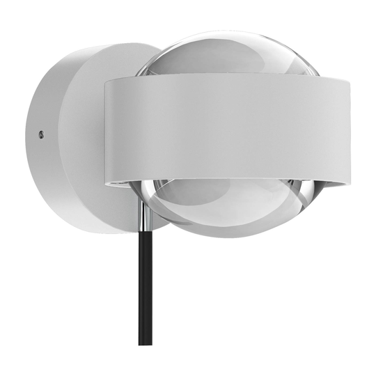 Puk Mini Wall+ LED, linser klar, vit matt/krom