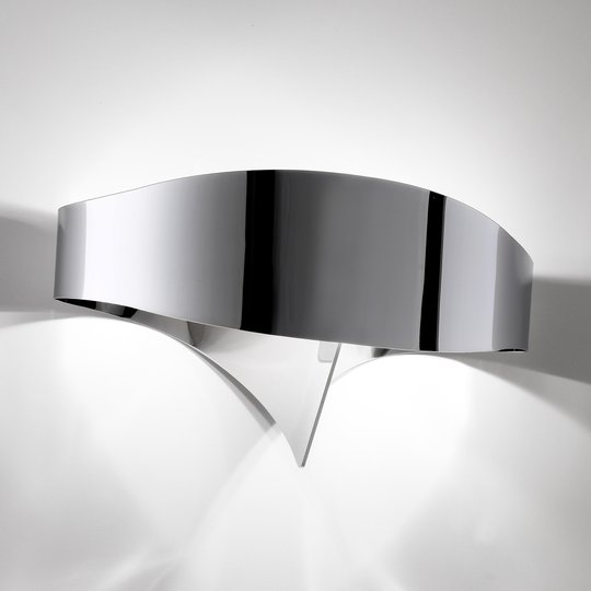 LED-vägglampa Scudo i kromoptik