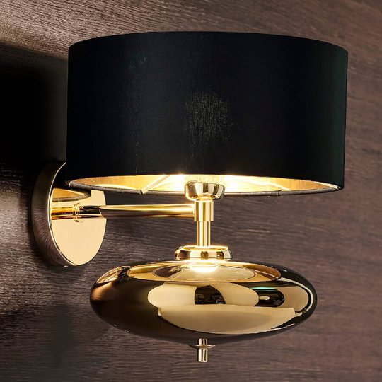 I svart och guld - Textil-vägglampa Show Ellisse