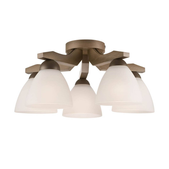 Taklampa Haro, sonoma ek/vit, 5 lampor
