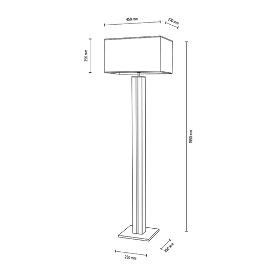 Golvlampa Elegance, dimbar, ekfaner, beige