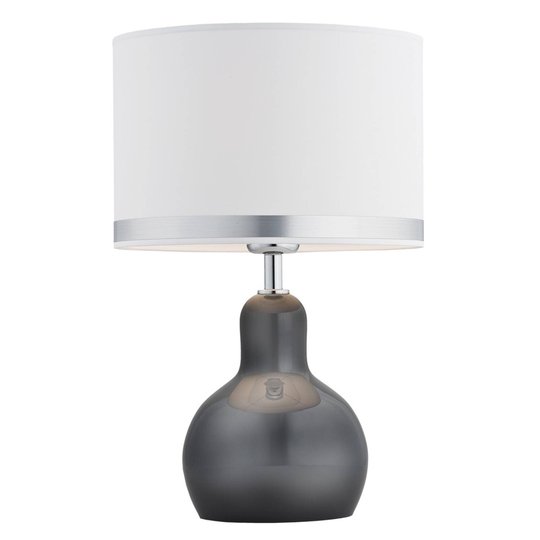 Bordslampa Lona med tygskärm, fot rökgrå
