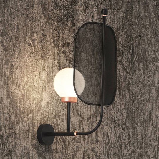 Vägglampa Papilio A1 G, Muranoglas 68 cm svart