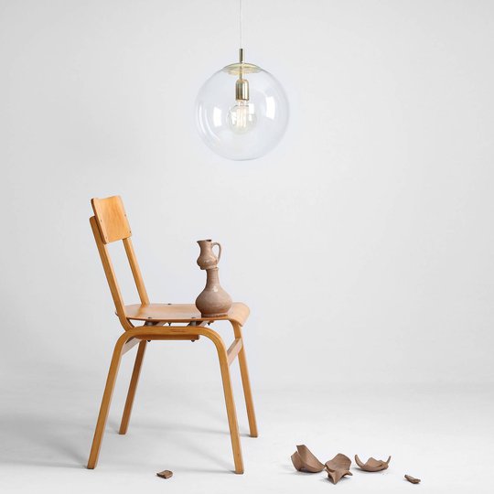 Hänglampa 562, klarglas, hölje/takkåpa guld