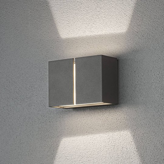 LED-utomhusvägglampa Pavia, mörkgrå