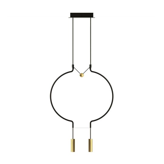 Axolight Liaison P2 hänglampa svart/guld 56 cm