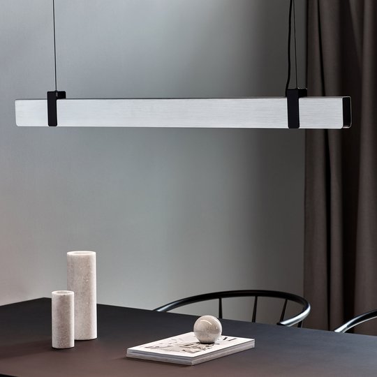LED-pendellampa Lilt, borstat stål