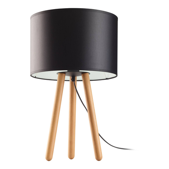 Bordslampa Tokyo, trebent av trä, tall/svart