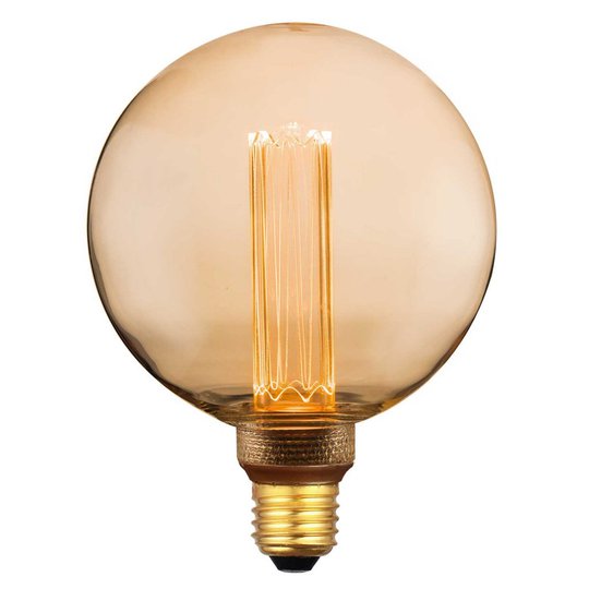 E27 Globlampa 125mm Amber deco dimbar