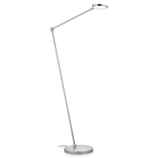 LED-golvlampa Thea-S geststyrning, nickel