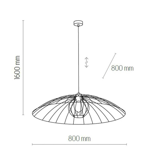 Pendellampa Barbella med burskärm Ø 80 cm