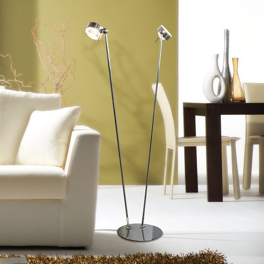 Flexibel golvlampa PUK FLOOR, förkromad