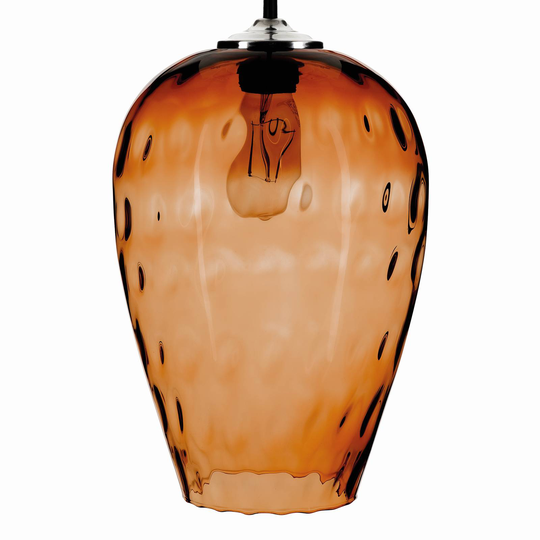 Pendellampa Linkeus II glasskärm bärnsten Ø 26 cm