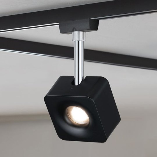 Paulmann URail Spot Cube svart dimbar 2 700 K