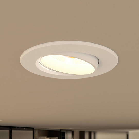 Prios Shima LED-inbyggnadslampa, vit, 3 000 K, 7 W