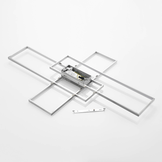 Lindby Tetson LED-taklampa, satinerat nickel