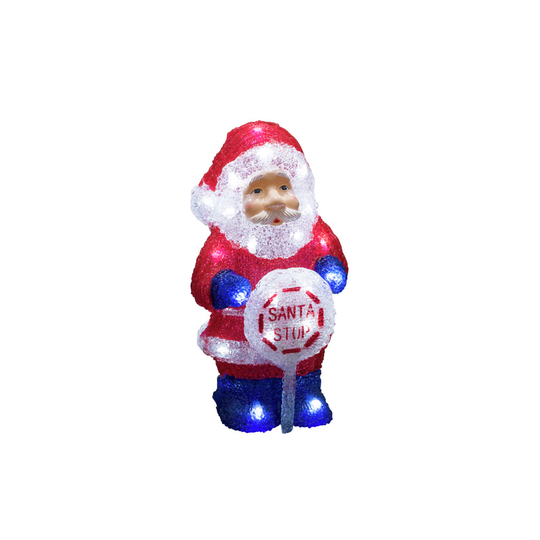 Tomte m skylt akryl LED 4xAA (Flerfärgad)