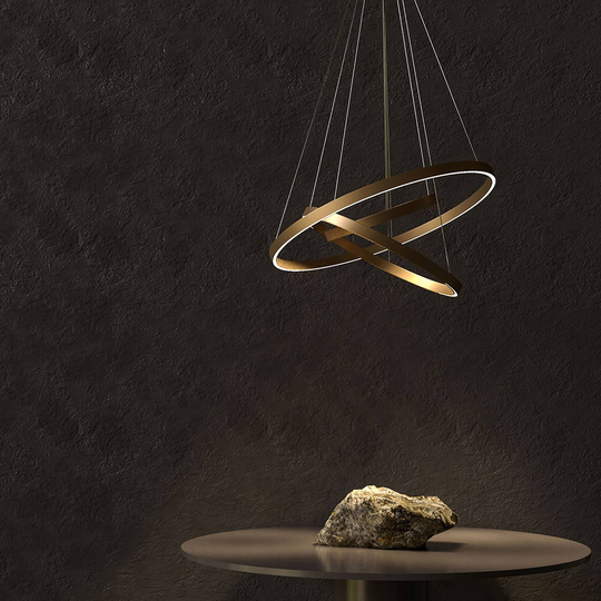 Maytoni Rim LED-hänglampa, 840, 3 ringar, svart