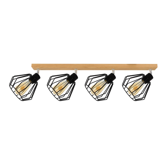 Envolight Vento taklampa svart/ek 4 lampor