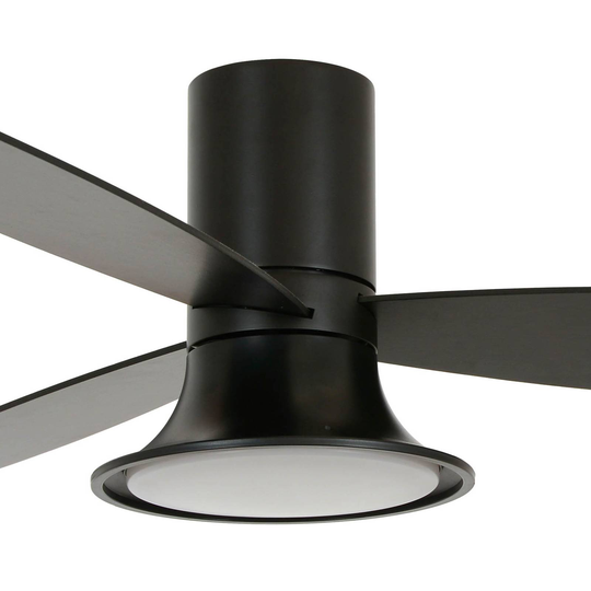 Takfläkt Flusso med LED-lampa, svart