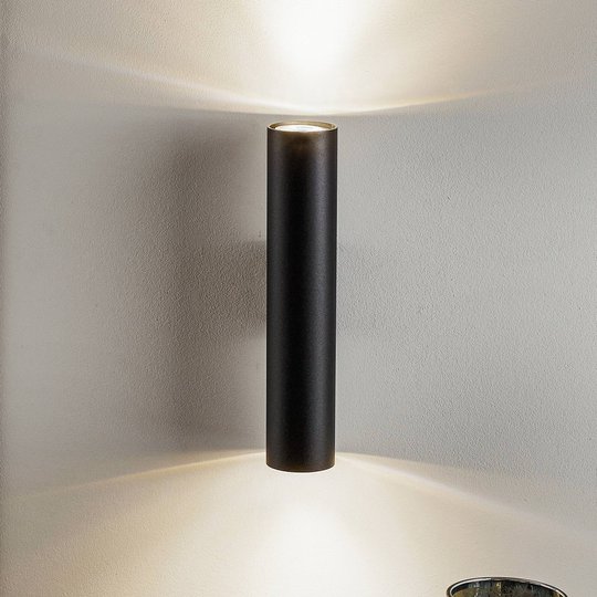 Vägglampa Tube up/down, svart