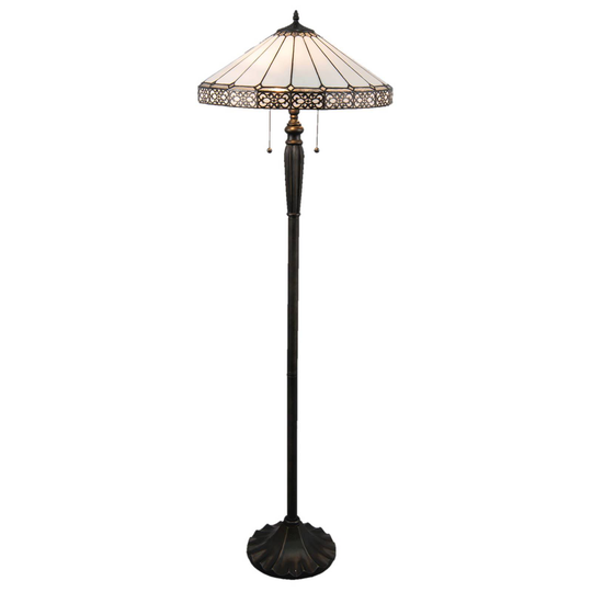 Golvlampa 5210 med vit-svart glasskärm