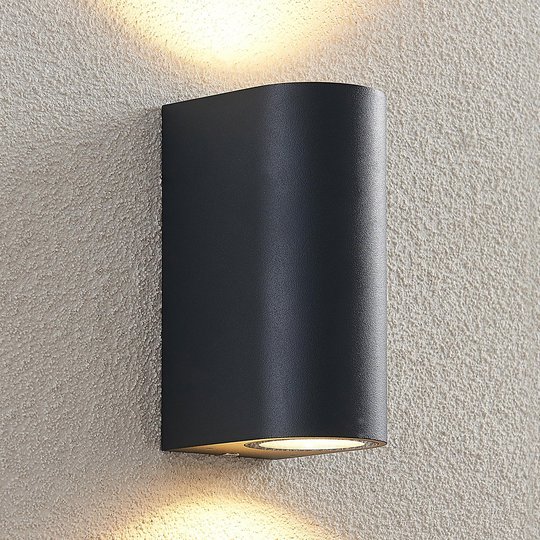 ELC Fijona LED-utomhusvägglampa, rund, 15 cm