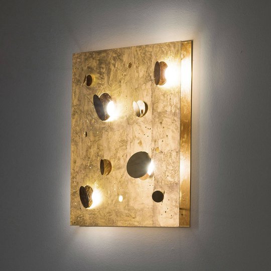 Knikerboker Buchi vägglampa 60x60cm bladguld