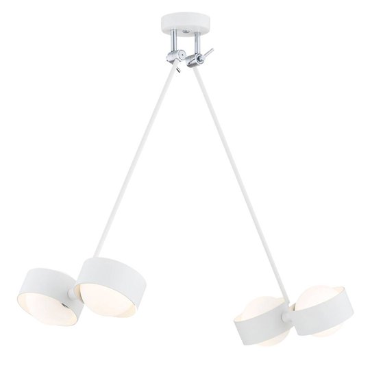 LED-hänglampa Macedo, 4 lampor, vit