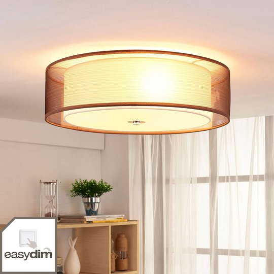 Brun LED-tygtaklampa Tobia, easydim
